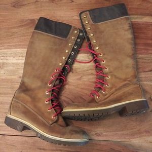 Timberland tall lace up boots